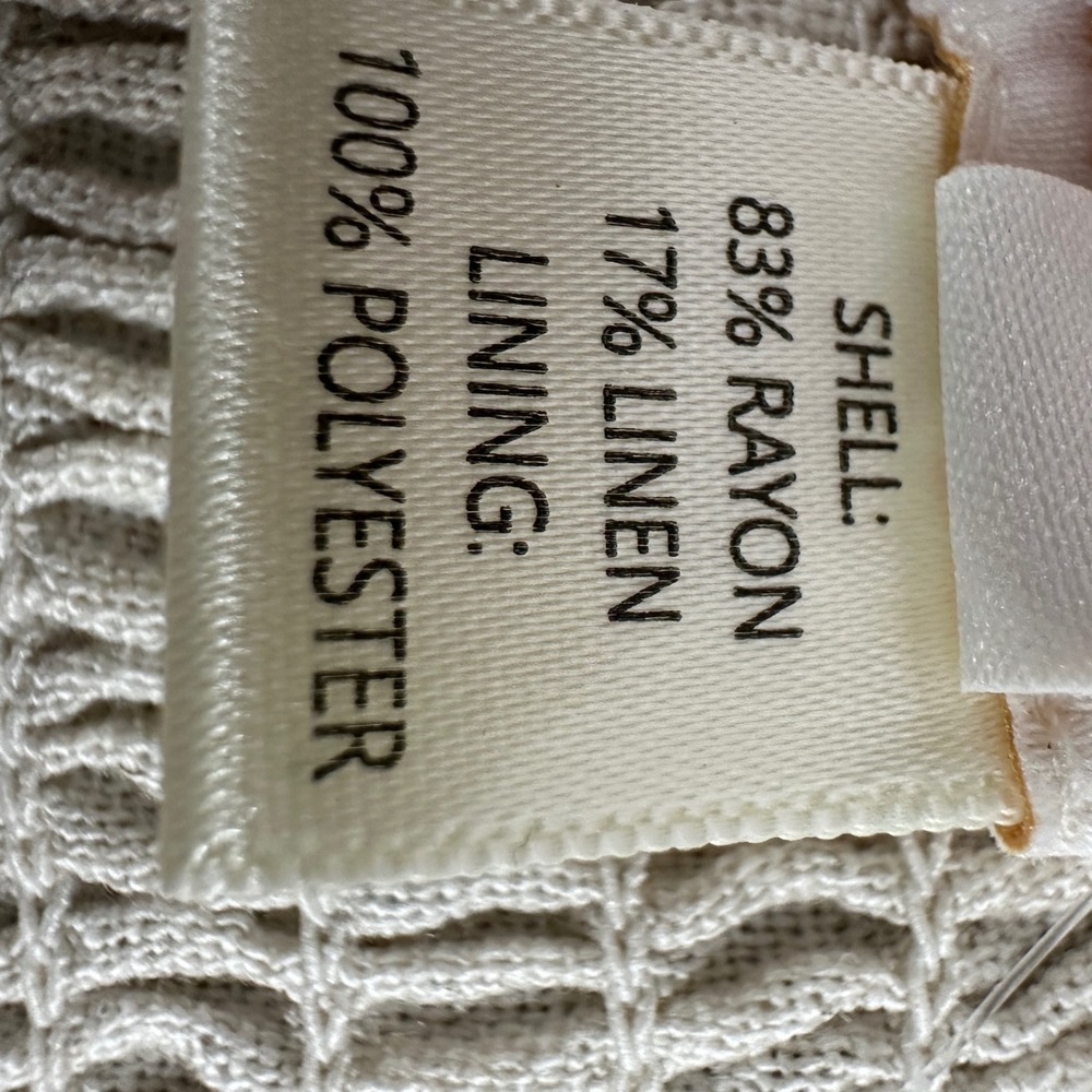 Monteau Los Angeles Beige Midi Dress Braided Straps Smocked Back L - Picture 9 of 10